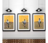 XCPORA Francis Bacon Affiche Trois Lucian Freud Prints Francis Bacon Art Mur Francis Bacon Toile Peinture pour Décor Mur Image 50x70cmx3 Pas De Cadre