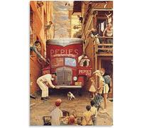 XCPORA Norman Rockwell Poster《Roadblock 1949》Art Mural Norman Rockwell Canvas Peinture Norman Rockwel Prints pour Home Decor Image 50x70cmx1 Pas de Cadre