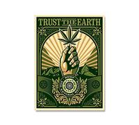 XCPORA Shepard Fairey Poster Trust The Earth Wall Art Shepard Fairey Prints Shepard Fairey Canvas Painting for Home Wall Decor Image 50x70cm No Frame