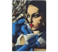 XCPORA Tamara De Lempicka Affiche Femme Portrait Peinture Tamara De Lempicka Toile Art Mur Tamara De Lempicka Prints Home Decor Image 30x40cm sans Cadre