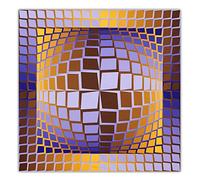 XCPORA Victor Vasarely Affiche Optique Peinture Visuelle Victor Vasarely Toile Art Mur Victor Vasarely Prinrs pour Home Wall Decor Image 50x50cm Pas de Cadre