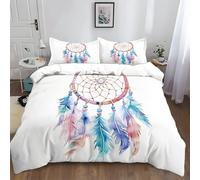 XCQHZYQ Housse de Couette 200x200 cm Peinture Couleur Dreamcatcher 1/2 Personne Polycoton Adulte 3D Imprimé Parure de Lit avec Taie d'oreiller 65x65 en, avec Fermeture Éclair Cadeau
