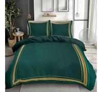 XCQHZYQ Parure de lit Adulte 2 Personnes 220x240 cmGéométrie De l'or Vert Sets de Housse de Couette Polycoton Ensemble Literie Linge de Lit avec 65x65cm Taies d'oreiller