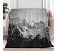 XCQHZYQ Plaid Couverture Polaire Flanelle 130x170 cm, Jeté de Canapé Nature Paysages Montagnes Enneigées Microfibre Doux Chaud Epaisse Gris Couvre-Lit Sofa Couverture lit 1 Personne