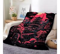 XCQHZYQ Plaid Couverture Polaire Flanelle Architecture de Montagne du Soleil 180x200 cm 3D Imprimé Couverture Lits Chaudes Douce Microfibre Légères Couvertures pour Voyager Canapé Enfant Adulte