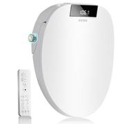 XCQQ Siège de toilette rond pour bidet électrique, siège de toilette chauffant, eau chaude instantanée, séchoir à air chaud, lavage arrière féminin et oscillant, télécommande sans fil, veilleuse