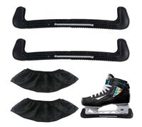 XCRPRT 1 paire de protège-lames de patins à glace + 1 paire de chaussettes de patins à glace réglables, housse de protection contre la poussière, protection de patins à glace, protection de patins à