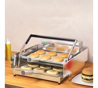 XCSCUK Grille-Pain à Hamburger électrique,Machine à Pain grillée Commerciale à Double Couche,Température réglable 50-300°C, pour Les Cuisines