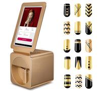 XCSCUK Machine d'impression d'ongles 3D, imprimante Automatique d'art d'ongle, imprimante d'ongles Mobile, Prise en Charge WiFi/Bricolage/USB, pour Usage Domestique en Salon de manucure Rose (Gold)