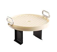 XCSDEW Plateau De Canapé Rond, Support Rangement for Accoudoir en Plastique, Bac D'évacuation Perforé Amovible, Adapté Au Stockage des Fruits(White)