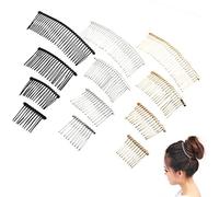 XCSJ 12pcs Peigne Chignon Voile Peignes À Cheveux Mariage En Métal Cheveux Mariage Voile Côté peigne Decoratif Pour Femme,Accessoires De Peigne Mariée (3couleurs, 4tailles)