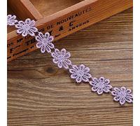 XCSJ 5 Verges 2.5cm Applique à Coudre Bordures Fleur Broderie Dentelle Ruban Dentelle En Tissu Marguerite Polyester Fleur Ruban Appliques Pour Bandeau De Cheveux, Vêtements (Tous mauves)