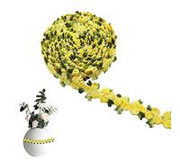XCSJ 5 Yards Fleur Garniture Ruban Fleur Bricolage Dentelle Appliques Couture Artisanat Dentelle Bord Garniture Dentelle Fleur Bordure Ruban Pour Bricolage Vêtements Rideau d'Ameublement (jaune)