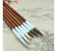 XCSJ 6 Pcs Pinceau De Calligraphie Chinoise Kanji Japonais Sumi, 3 Tailles, 2 Matériel, Pour Peintures,Écrire, Dessin, Encre Japonaise Sumi Brush Kanji Pour Débutant, Étudiants
