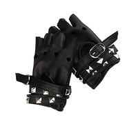 XCSJ Gantz Rock circonférence de la paume inférieure à 6.7 in/ 17 cm,Gantz Gothiques Gant Femme En Cuir De Doigt Mitaine Gants De Performance Avec Rivets, Convient Pour Halloween, Festival, Cosplay