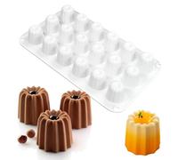 XCSJ Moule en silicone à 18 trous - Moule à cannelés - Moule à gâteau 3D - Moule à dessert - Pour chocolat, gâteau, pain, fondant, gelée - 29,1 x 17 x 3,2 cm (A)