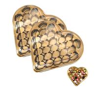 XCSJ Plateau de Service avec Couvercle, Boîte Cadeau Portable Transparente en Forme de Cœur avec Compartiments pour Chocolats, Fruits, Idéale pour Cadeaux, Fêtes, Mariage, Noël, Fête des Mères (Or