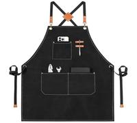 XCSJKJ Tablier de barbecue pour hommes, tablier de cuisson en toile avec 3 poches, cuisine barbecue cuisson jardin barbecue cuisson tablier Restaurant Café pour les hommes ou les papas