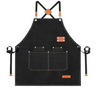 XCSJKJ Tablier de barbecue pour hommes, tablier de cuisson en toile avec 3 poches, cuisine barbecue cuisson jardin barbecue cuisson tablier Restaurant Café pour les hommes ou les papas