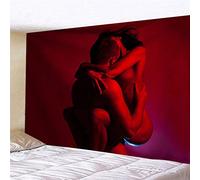 XCSLH Tapisserie Murales,Creative Sexy Couple Embrassant 3D Imprimé Tapisserie Grande Taille Toile De Plage Tapis Yoga Mat Nordic Home Art Fond Mur Tapisseries Décor,180Cmx230Cm