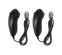 Manette XCSOURCE 2 pcs Nunchuck Contrôleur de Jeu Gauche Nunchuck Télécommande Joystick Noir Pour Nintendo Wii Gaming Console AC1244