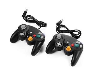 XCSOURCE 2pcs Manette Filaire Contrôleur de Jeu pour Nintendo Wii Gamecube NGC GC Noir AC442