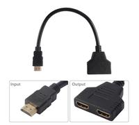 XCSOURCE Répartiteur HDMI Câble Convertisseur Port Mâle HDMI vers 2 Ports Femelles Câble Adaptateur Répartiteur 1 Entrée 2 Sortie