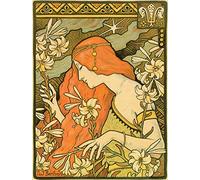 XCSQTYMY Peinture par numéro Kits Alphonse Maria Mucha illustration Cadeau de Peinture à l'huile de Toile numérique Bricolage pour Enfants étudiants
