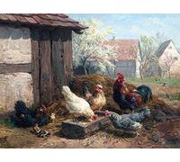 XCSQTYMY Peinture par Numéros Kits Poulet coq poule avec Brosses et Peintures Acryliques DIY Peinture sur Toile pour Enfants Débutants Cadeaux de Noël