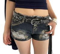 XCTDSVAH Ceinture Skater À Rivets Ceinture à rivets en strass avec une sensation de rupture, décoration bouton alliage zinc, version large la taille du jean