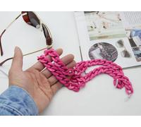 XCTDSVAH Cordon Lunettes Chaîne de lunettes mode, cordon lecture, sangles cou suspendues, corde en résine, soleil, grandes tailles(Candy pink as photo)