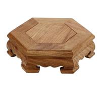 XCTDSVAH Soucoupe Pot Fleur Support de Pot Fleur, Support Plante, étagère d'exposition Marron for Petites Plantes succulentes, Base d'ornement Artisanal Hexagonal, Plateau en Bois