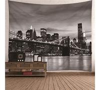 XCWYF Tapisserie Murales New York gris 150x200 cm Tenture Murale Tissu Mural pour Enfants Chambre Salon Dortoir Murale Décoration, Fond Anniversaire