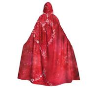 Xcwzbls Cape à capuche pour adulte - Motif cœur et fleurs - Pour Halloween, vampire, sorcière, déguisement pour Noël, fête, carnaval