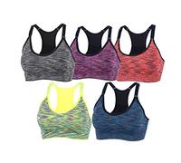 xcylive Brassière de yoga avec bretelles réglables et coussinets amovibles sans coutures dos nageur - - XL