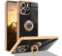 XCYYOO Coque Compatible avec Xiaomi Redmi Note 14 5G Anneau Housse avec Support à Anneau Rotatif Silicone TPU Galvanisé Ultra Léger Etui 360° Ring Stand Support de Voiture Magnétique Protection Cover
