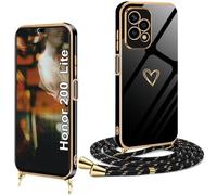 XCYYOO Coque pour Honor 200 Lite avec Cordon Antichoc Housse Honor 200 Lite Silicone avec Motif Coeur d'amour Mignon Étui Lanyard Case Réglable Téléphone Portable Cover Honor 200 Lite avec Collier