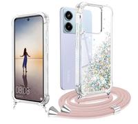 XCYYOO Coque Xiaomi Redmi Note 13 Pro 5G avec Cordon,Transparente Crystal Glitter Sequins Liquid pour Redmi Note 13 Pro Housse,Silicone Tup Antichoc Case pour Redmi Note 13 Pro Collier Réglable Cover
