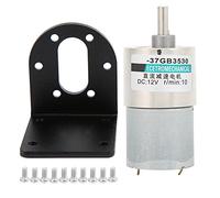 XD - Moteur à engrenages DC 37GB3530, moteur à aimant permanent 12 V à basse vitesse et couple élevé, moteur à réduction par engrenages entièrement métallique avec support, pour (10 tr/min)