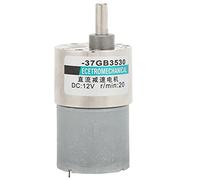 XD - Moteur à réduction DC 37GB3530, moteur à engrenages à aimant permanent à basse vitesse 12 V avec tous les engrenages en métal, mini-moteur à couple élevé rotation (20 tr/min)