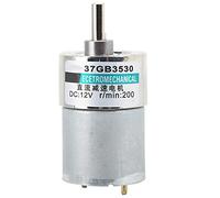 XD - Moteur réducteur de vitesse DC en cuivre 37GB3530, mini moteur à engrenages à couple élevé, moteur à aimants permanents à basse vitesse 12 V avec tous les engrenages en métal (200 tr/min)