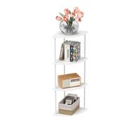 XDAILUYYDS Étagère d'angle-Bibliothèque Ouverte 4 Niveaux 30x30x93cm Blanc