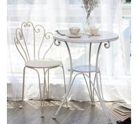 XDAWQP Combinaison Table Et Chaises Table De Jardin D'Extérieur Adaptée Aux Terrasses Et Cours Petite Table Basse Blanche Décoration Sculptée Creuse Ancienne Ronde 22,8 Pouces