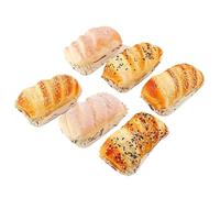 XDAWQP Lot de 6 modèles d'aliments artificiels, Simulation de Pain, Simulation réaliste, Magasin d'alimentation, modèle de Pain, décoration, Photographie, Faux Dessert pour la m,A 10 * 5.5cm