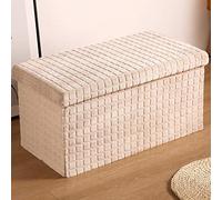 XDAWQP Repose-pieds pliable de rangement/ottomans, banc ottoman avec mèches, repose-pieds en peluche douce, boîte de rangement de grande capacité, siège d'âme