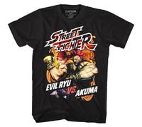 XDCERE Street Fighter Mens T-Shirt New Evil RYU Gaming Capcom Black Cotton SM - 5XL BlackMedium