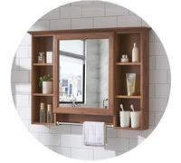 XDCXYD Armoire De Toilette Murale avec Miroir Et Double Compartiment De Rangement Ouvert(Brown,100 * 73cm)