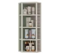 XDCXYD Armoire Murale d'angle 3/4 Couches Armoire De Rangement De Salle De Bain Triangulaire Simple avec Portes Et Étagères(Blanc)