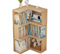 XDCXYD Bibliothèque d'angle À 1/2/3/4/5 Niveaux, Bibliothèque sur Pied en Bois, Support De Rangement Renforcé Et Stable(40 * 40 * 98cm)