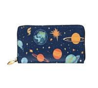 XDCYWBZDBC Constellation Star Clusters Galaxies Portefeuille en cuir avec longue fermeture éclair pour femme Grande capacité Portefeuille avec plusieurs poches Portefeuille multifonction pour cartes